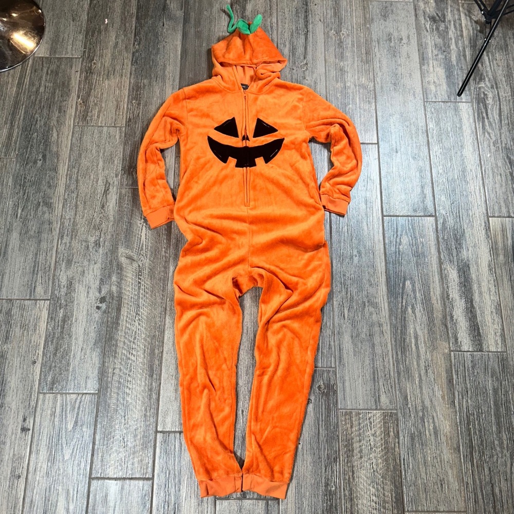 Better Together Pumpkin Costume Adult Onesie Halloween‎ Orange Green - M
